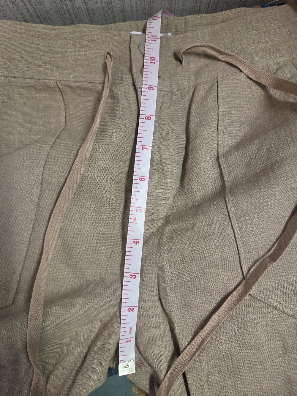 Saint Grace Beige Wide-Leg Drawstring Chinos - Picture 5 of 5